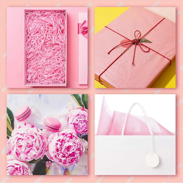 Roséguldfärgat presentpapper, 100 ark metalliskt presentpapper, används för bröllop, födelsedagsfester, babyshowers, pyssel, DIY, jul