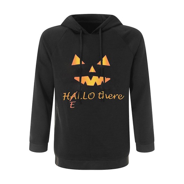 Græskar Halloween Kostume Hættetrøje Pullover Hættetrøje PURE BLACK STYLE 1 S