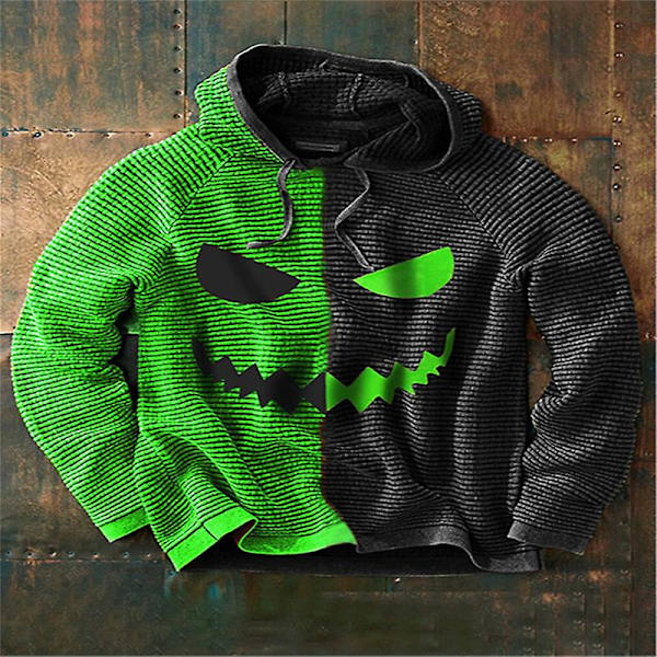 Pumpkin Halloween Costume Hoodie Pullover Hoodie GREEN STYLE 1 M