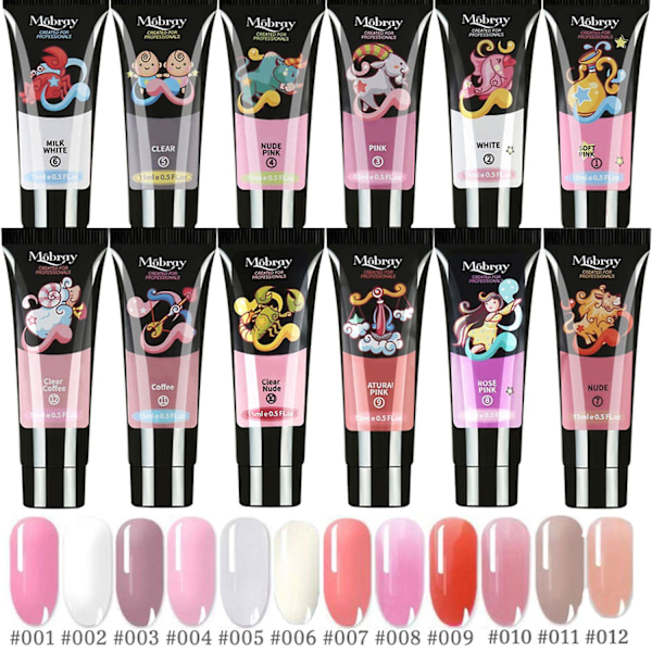 Manicure Sæt 15ml Neglelim Negleforme Terapipen Stålskubber Rensevæske DIY Neglekunst Byggesæt
