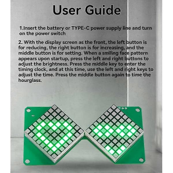 LED Elektronisk Timeglas Modul Elektronisk Timer DIY Digital Sandur Green