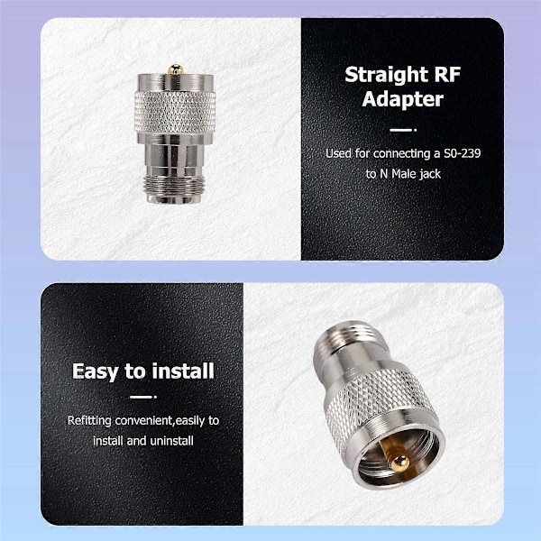 UHF Han PL259 til N Hun M/F Lige Coax RF Adapter