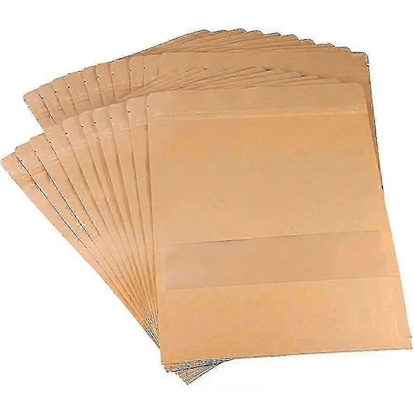Pakke Acsergery med 20 Kraftpapir Stå Opp Pose Gjenbrukbare Ziplock Grip Seal Poser Mat Gave