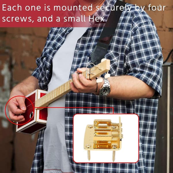 Gitardeler: 3-strengs Hard-tail Justerbar Bro