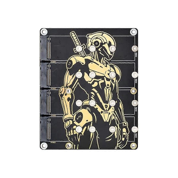 Waveshare PCle til 4-kanals M.2 Adapterkort for Raspberry Pi 5