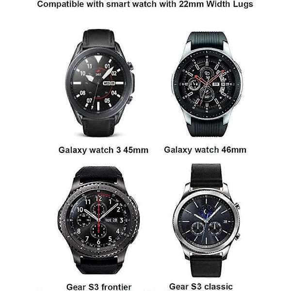 2 Pakkaus Kellonrannekkeita Yhteensopiva Galaxy Watch 46mm, Galaxy Watch 3 45mm, Gear S3 Frontier Classic Kellon kanssa - 22mm Urheilu Pehmeä Silikoni Vaihtoranneke