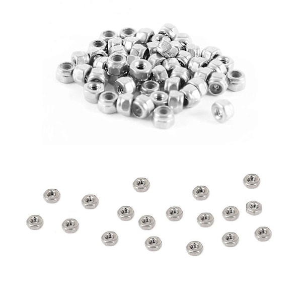 100 stk metriske M2 sekskantsmuttere 304 rustfritt stål feste DIN934 for bolt & 50 stk maskinvare sekskants låsemutter