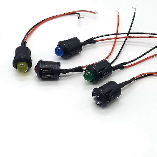 10 stk. 5mm LED Lys Lampe Emitting Dioder 20cm Pære LED-er Ferdigkablet For DIY Hjem Dekorasjon Bil Retrofit 3 5 9 12 24 36 48 110 220V