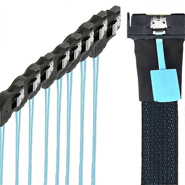 Slimline 5.0 till 8X SATA 7P 90 Graders Hona Adapterkabel 0.8M