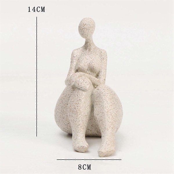 Abstrakt Resin Chubby Kvinne Statue Kunst Stue Kontor Skap Bordplate Inngangsdekorasjoner, Sittende