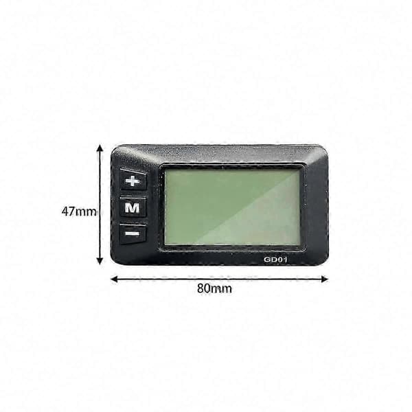 36V 48V Elcykel LCD Display Panel GD01 med Standard Stik E-Bike Meter Tilbehør black