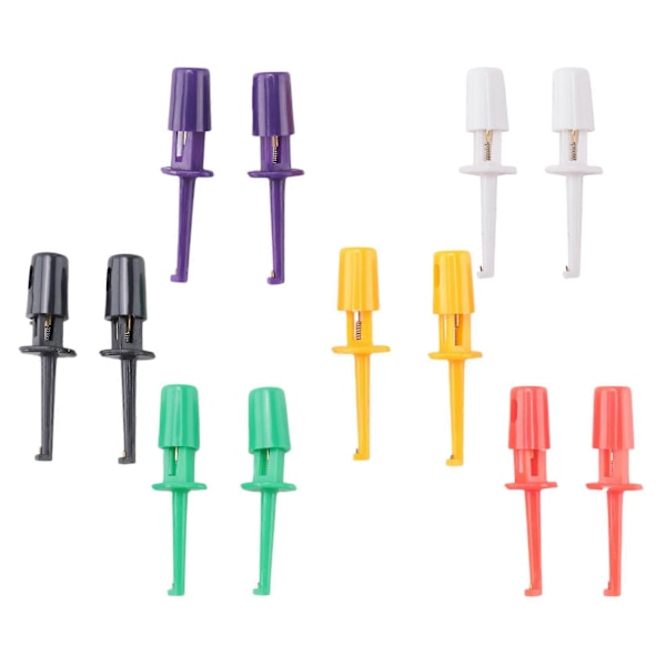6-färgs 12-delars testprobkrok Mini IC-testhake lämplig för multimeter SMT SMD-trådsats
