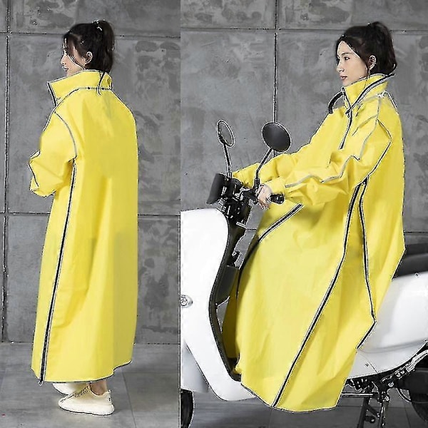 Eva Regnrock Dam Herr Dragkedja Huva Poncho Motorcykel Regnkläder Lång Modell Vandring Regnjacka Ryggsäck Regnkappa