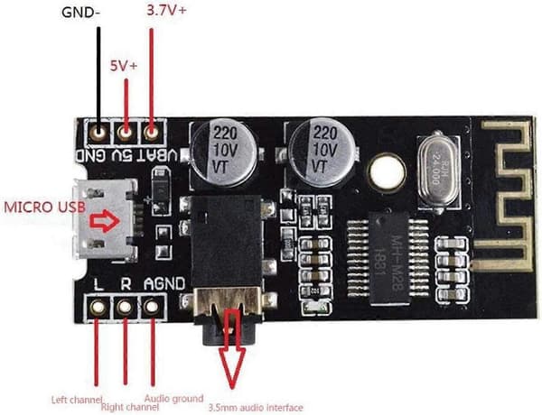 Audio Receiver Board MH-MX8 Trådløst Elektronisk Modul til DIY Lydsystem Højttaler (M28)