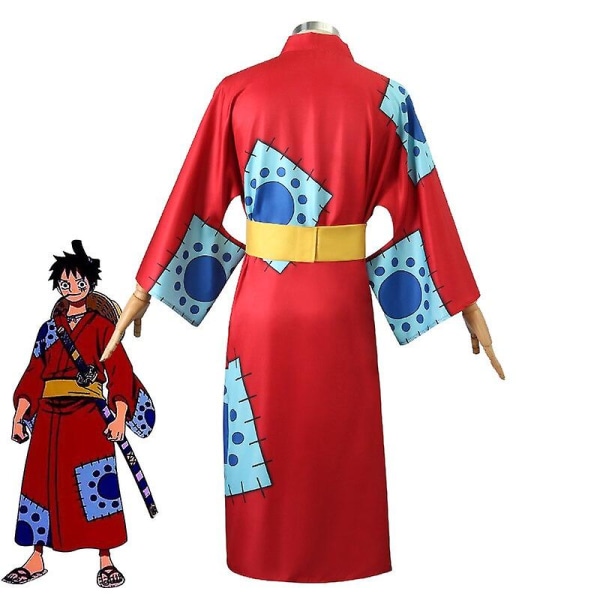 Anime One Piece Cos Stråhatt Gutt Luffy Zoro Trafalgar Ronami Cosplay Kostyme Kimono Set Jul Halloween Comic Con Suit XL