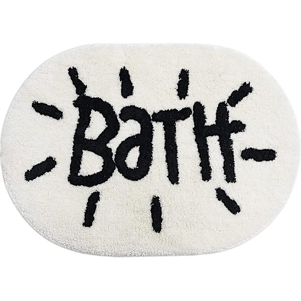 Tflycq Vita badrumsmattor och matta Oval Söt badmatta för badkar Tecknad badrumsinredning Mjuka badmattor för barn Plysch Absorberande halkfri fotmatta maskin
