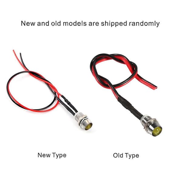4 stk. 12V 8mm LED Panel Pilot Dash Varsellys Indikatorlampe Bil Varebil Gul