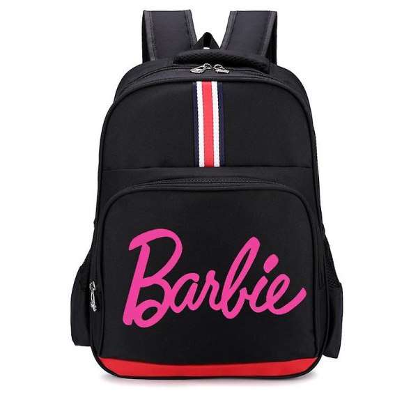 Barbiee-ryggsekk Ensfarget flerlommet fritidsreiseveske Høykvalitets skolesekk for barn Jentebok Rullesekk BBWW13 31X42cm