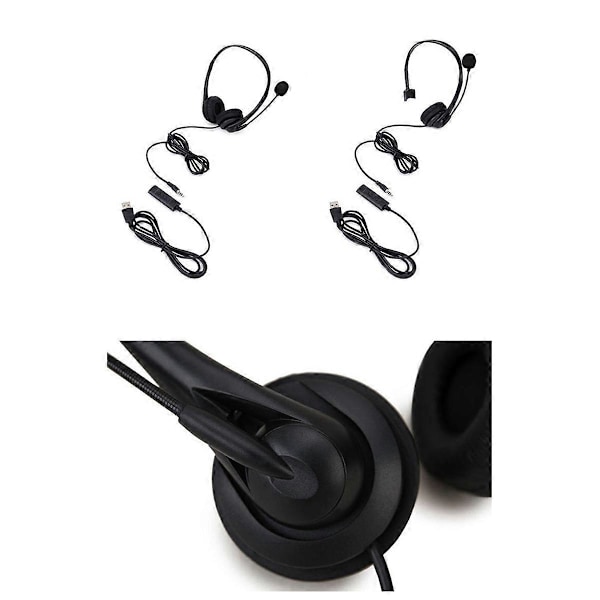 USB-headset med mikrofon, med volymkontroll, för onlinekonferenser, onlinelektioner, spel Compu