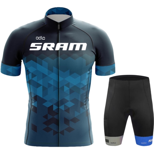 SRAM Cykeltøj til mænd Sommer Herre Sæt 2023 Mtb Outfit Sæt Sportstøj Shorts Uniform Jersey Bukser Man Tøj Skjorte Hagesmæk Black 4XL