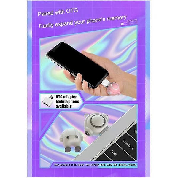 1 stk. USB Flash Drive Memory Stick USB2.0 Mobiltelefon U Disk - Gave Tide Play U Disk 64GB farve: Sort