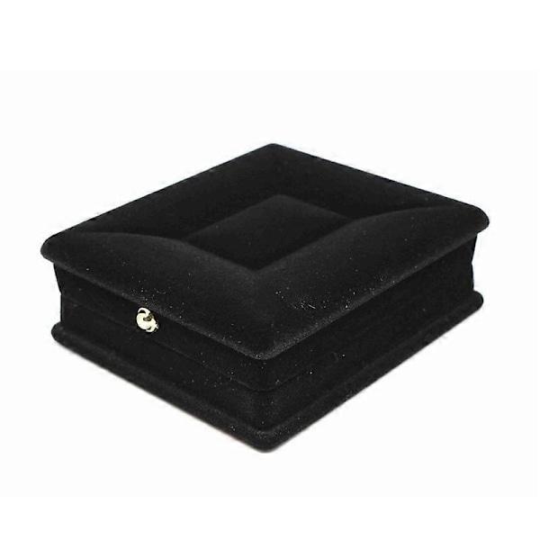 1 x Halskæde i Velour Smykke Display Opbevaringsboks Gaveæske Holder Organizer---Sort