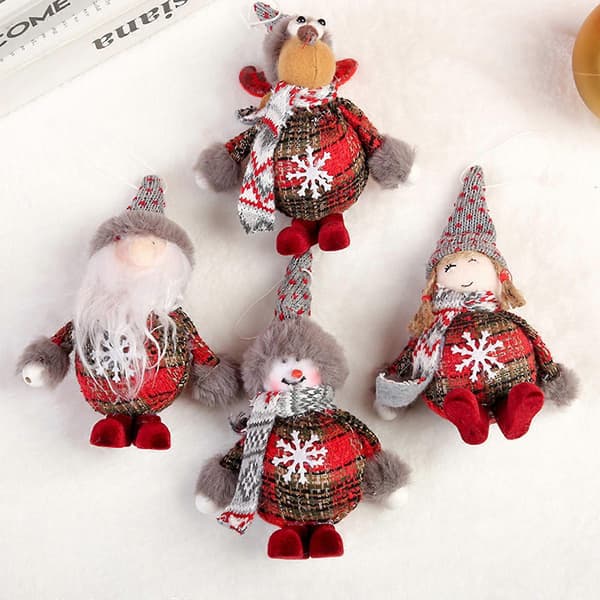 Julgransprydnad Hängande Tomte Älg Snögubbe Flicka Hänge för Dockhantverk