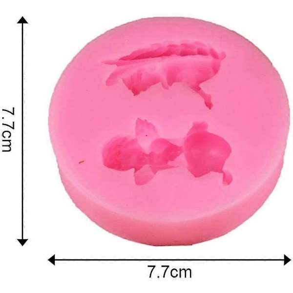 Silikonform Resin Form Gipsform Epoksy Resin Form, DIY 3D Hjerteform Engel Resin Støpeform