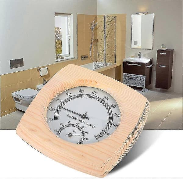 2-i-1 Sauna Termometer Hygrometer Termo-hygrometer i Rustfritt Stål (ShiKai)