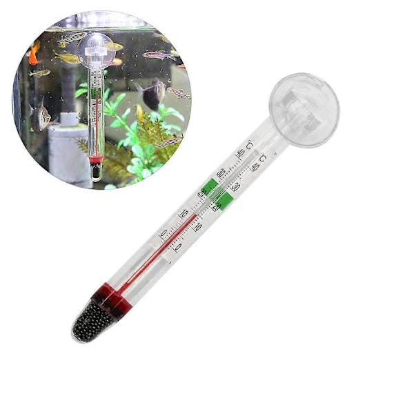 Sänkbar akvarietermometer med sugpropp - Noggrann vattentemperaturmätare i glas för akvarium