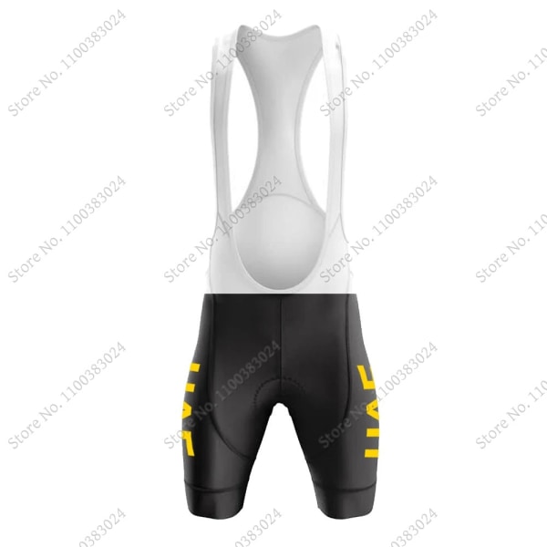 Svart UAE Team 2023 Golden Cycling Jersey Set Kortermet Herreklær Landeveissykkelskjorter Dress Sykkel Bib Shorts MTB Maillot 14 XXS