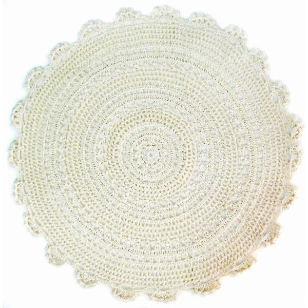 Käsintehtyt pyöreä puuvillapitsi pöytäliinat Doilies arvopakkaus [4 kpl], Medaljonki, 17 tuumaa, Beige