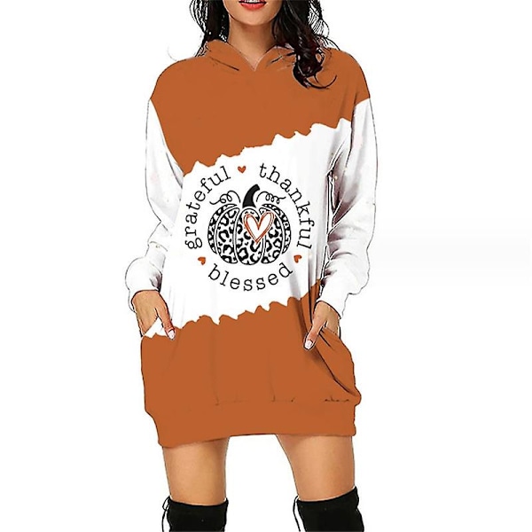 Halloween Mode Hættetrøjer Minikjole Til Kvinder Halloween Hocus Pocus Kostume Efterår Langærmet Hættekjole style 14 M