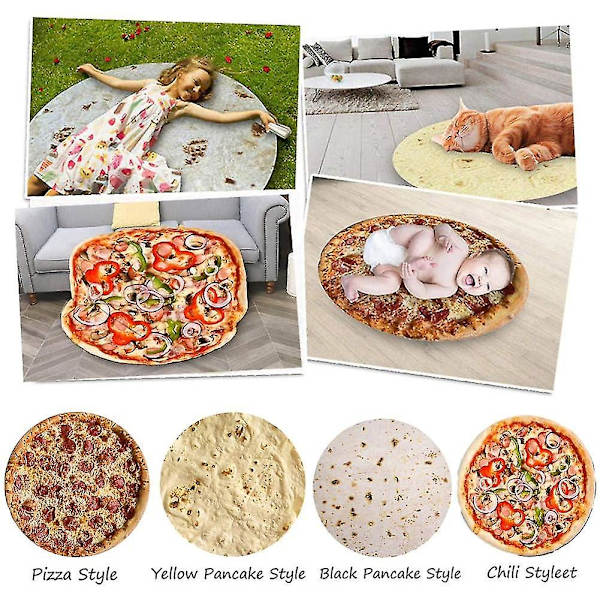 Pizzafilt Tortillafiltar Wrap Strandhandduk Matta Picknick Mjuk plysch