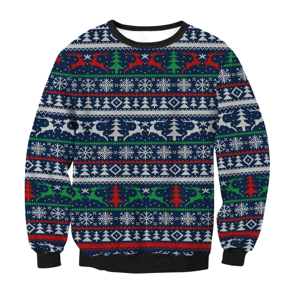 Ugly Christmas Genser Menn Dame Gensere 3D Morsom Søt trykt Julefest Julebursdag Gensere Unisex Gensere Topper style 17 L