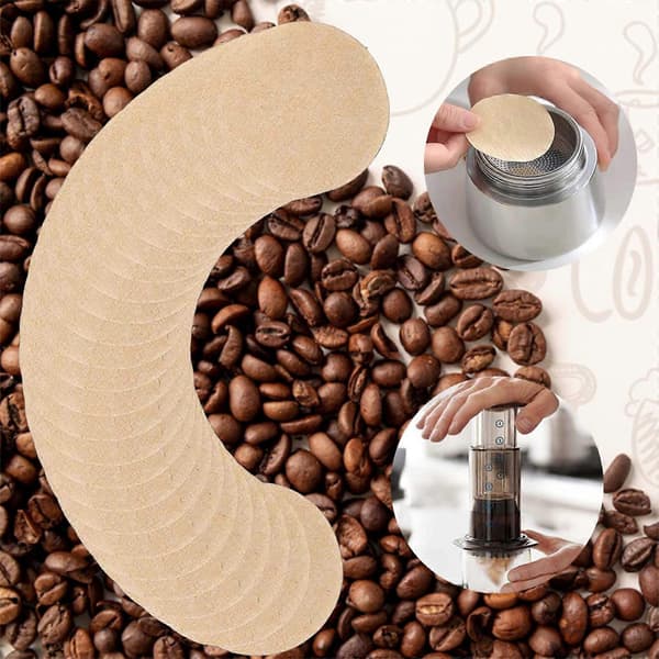 Oblekt Kaffefilterpapper Runda Kaffefilter Handfilterpapper 600st