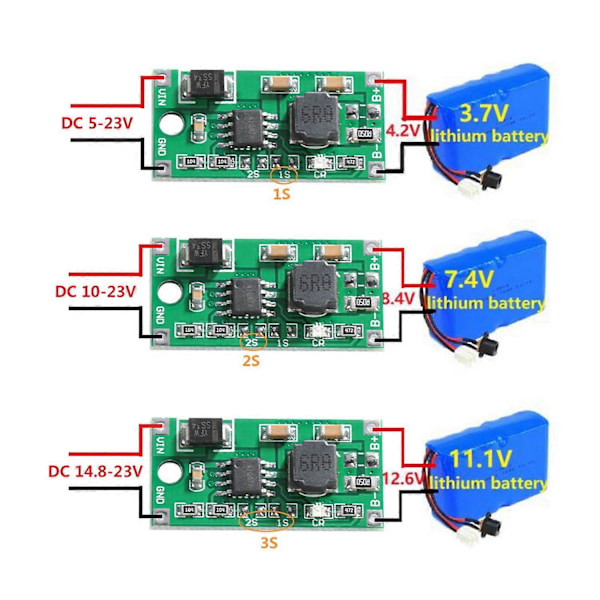 Multi Cell Li Ion Lithium Batterioplader til Solar Opladning af Bærbar Enhed (3S-1A)