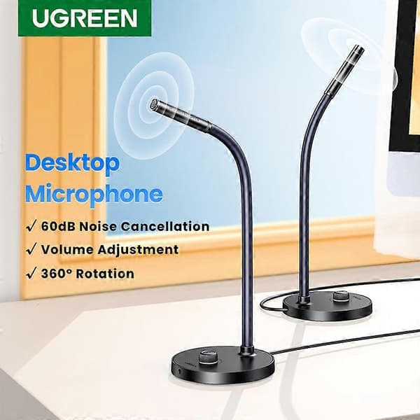 UGREEN USB Mikrofon Desktop Computer PC Mikrofon til YouTube Streaming, Podcasting, Gaming Mikrofon til Mac Windows Audio Mikrofoner