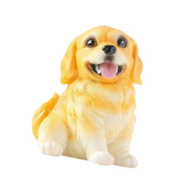 Hundstaty Djurfigurer Söt Resin Skrivbordsdekoration Hundfigur Simulering Resin Staty för Hylla Skrivbord Bokhylla Öppen spis