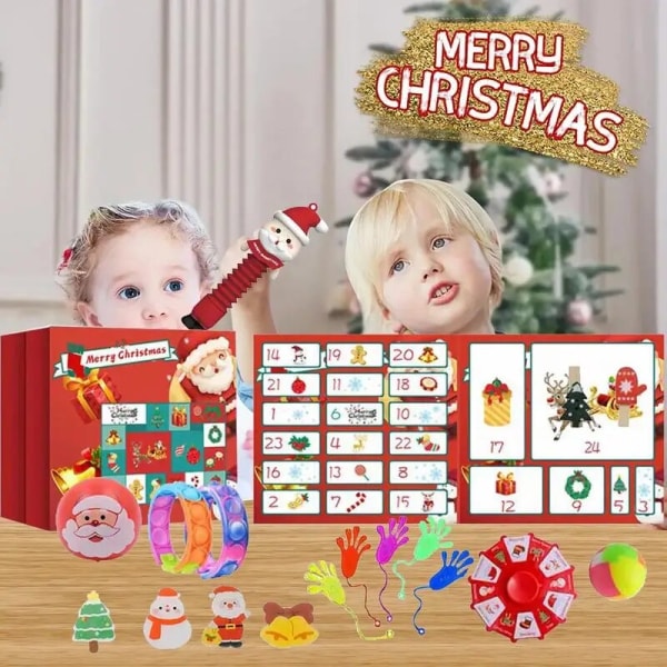 Jule-adventskalender 2023 Sensory Fidget Toys Xmas Blind Box 24 Days Countdown Nyttårs overraskelsesgave til barn Gutter Jenter style 4