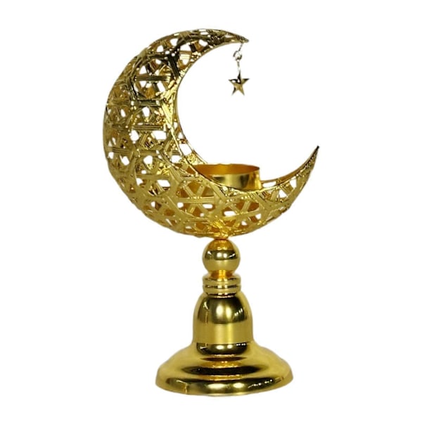 Måne Ljusstake Skrivbordsdekoration Järn Värmeljushållare Ramadan Dekoration för Hylla Spiselkrans Vardagsrum Bröllop Heminredning