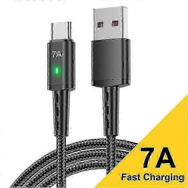 USLION US0188 USB-A till USB-C Flätad Laddningskabel, 1m Längd för Snabb Data- och Strömöverföring