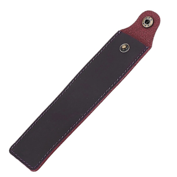 Ægte Læder Pen Etui Holder Enkelt Blyanttaske Pen Taske Med Trykknap Til Rollerball Fountai