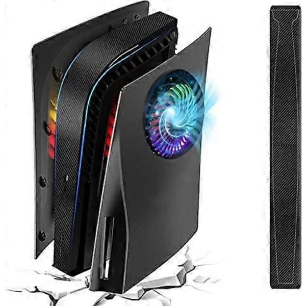 PS5 Plader med Ventilationsåbning, Grå Camouflage PS5 Plader med Sort PS5 Mellemskin, Hård ABS Stødsikker PS5 Udskiftningsskal Anti-ridse PS5 Dækplader