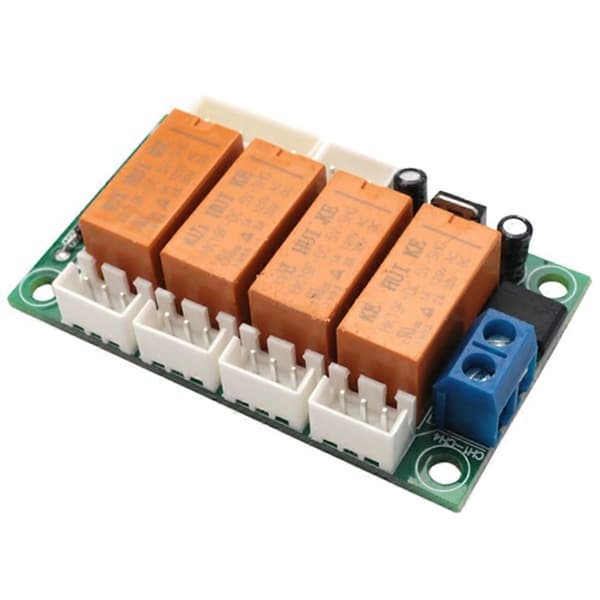 Relæ 4-vejs Audio Input Signal Vælger Switching RCA Audio Input Valg Board af Rotary Switching