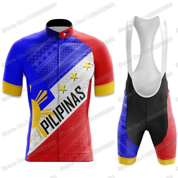 2023 Filippinerne Cykeltrøje Sæt Sommer Pilipinas Cykeltøj Mænd Road Bike Shirt Suit Cykel Bib Shorts MTB Sportswear 5 XXL