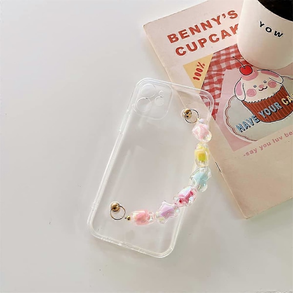 Gjennomsiktig Love Chain Armbånd Deksel til iPhone 11 6.1 Tommer med Håndleddsstropp, Gjennomsiktig Søtt Telefondeksel Skin til Apple iPhone 11 Deksel