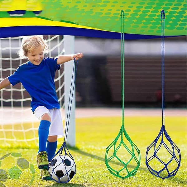 Grønn fotballnettpose, kraftig kryptering + elastisk tau