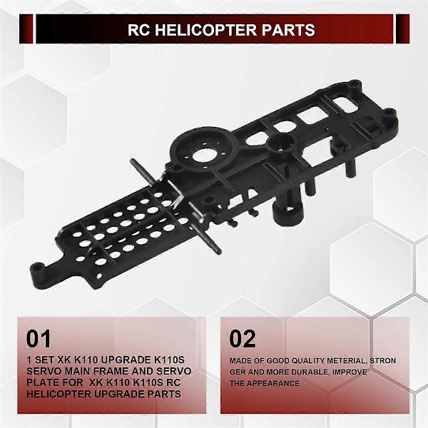 1 Sett XK K110 Oppgradering K110S Servo Hovedramme og Servoplate for WLtoys XK K110 K110S RC Helikopter