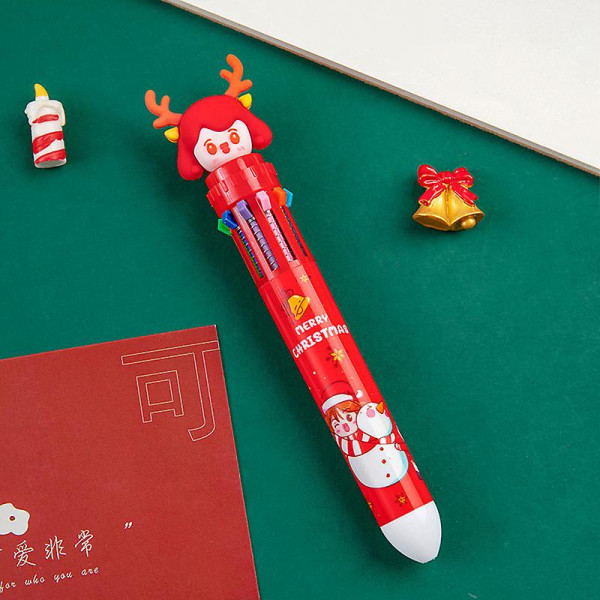 10 farger Christmas Tree Gel Pen Søt Kawaii Kulepenn Multicolored Pen School style 4